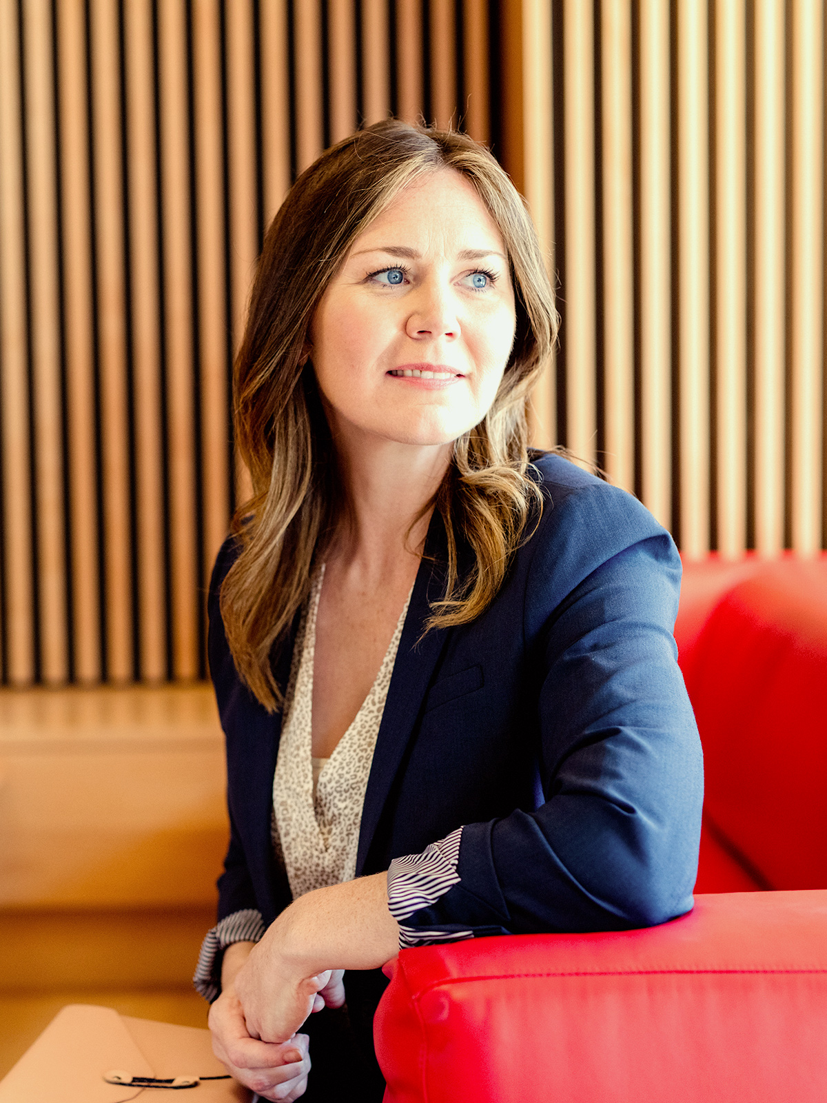 professional woman on couch