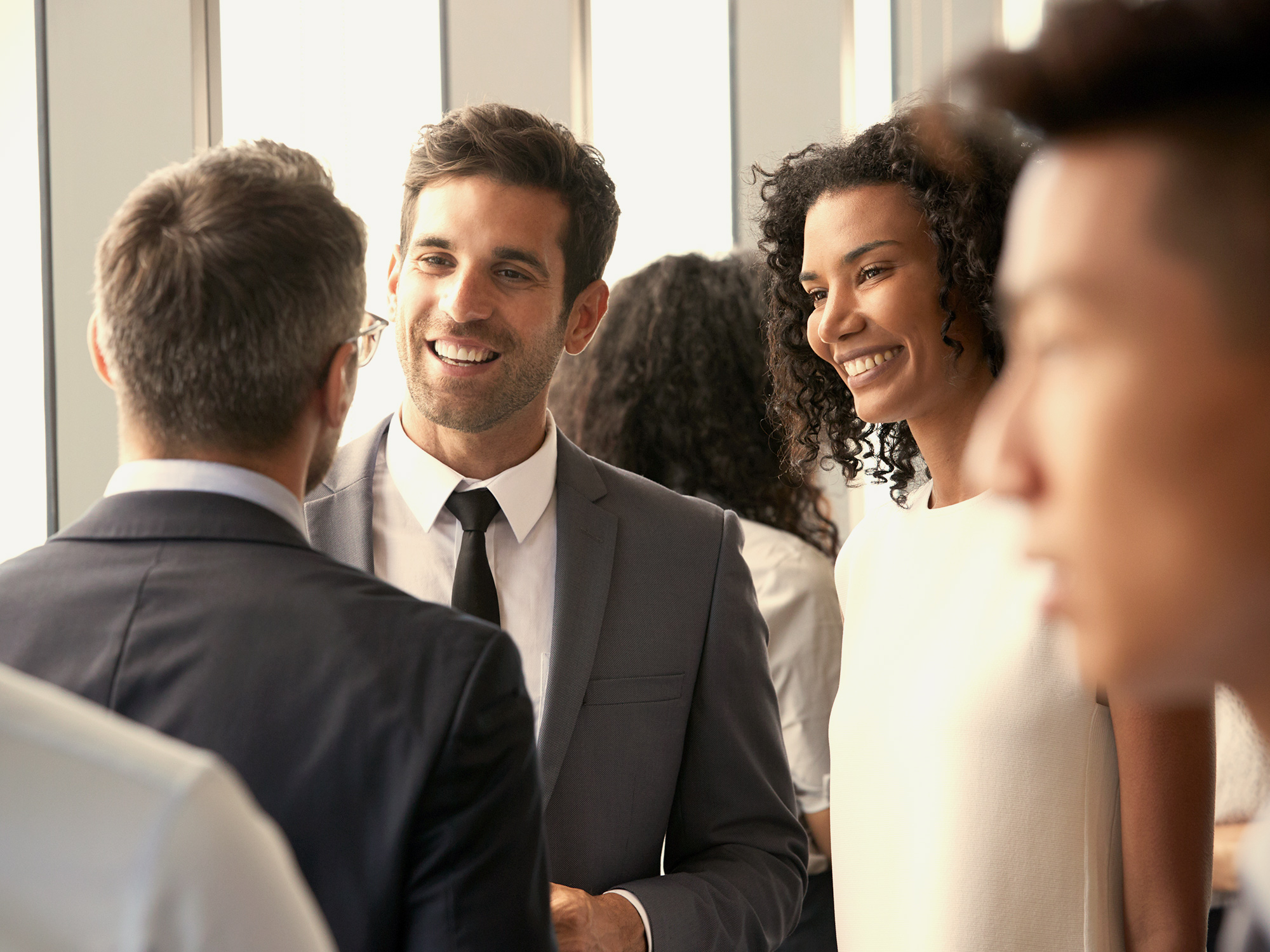 group of professionals networking