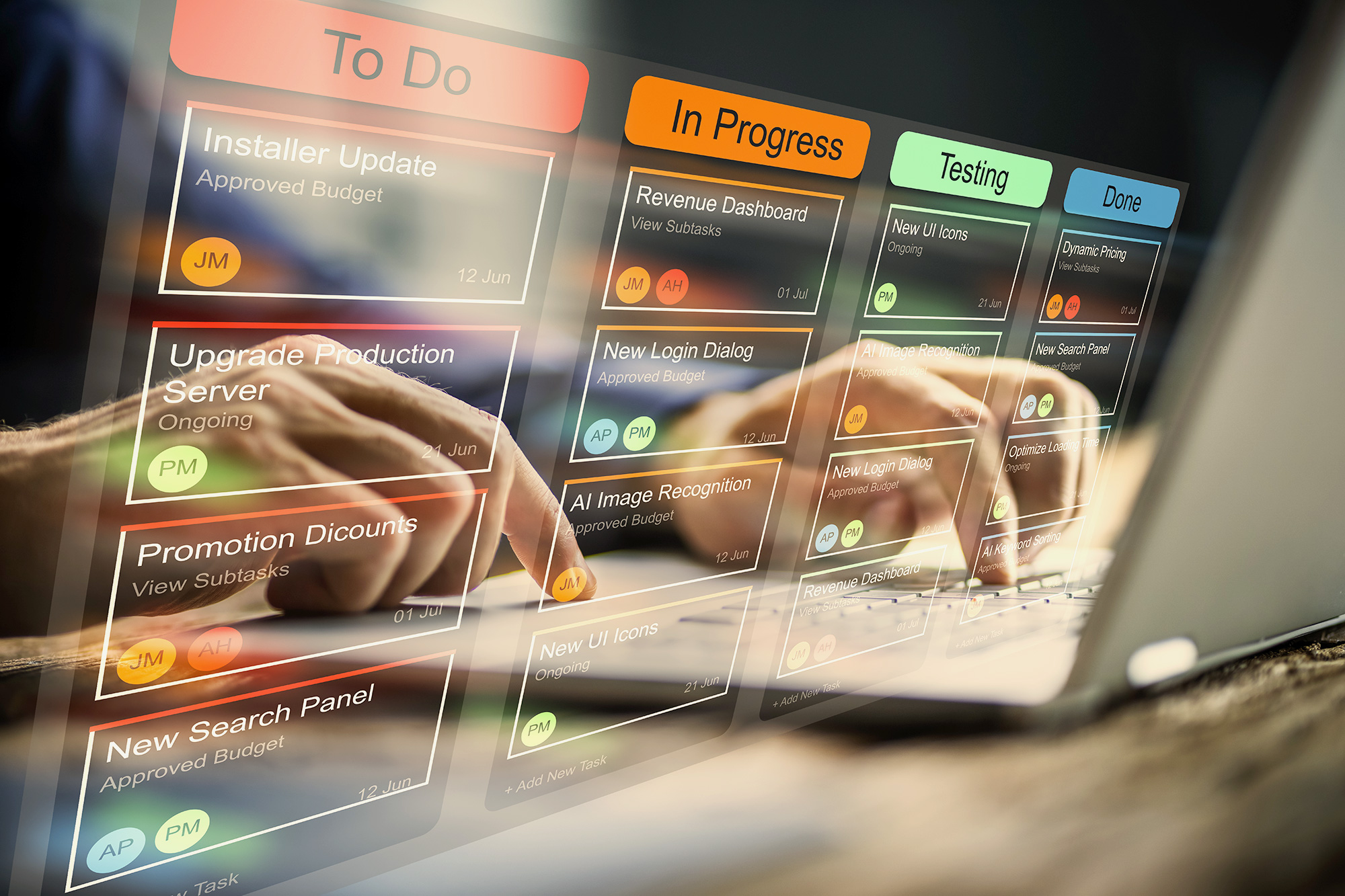 Marketing professional creating an AI product sprint.